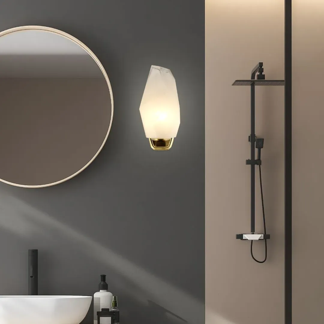 Rocky Wall Light - Satin Brass, Glass product