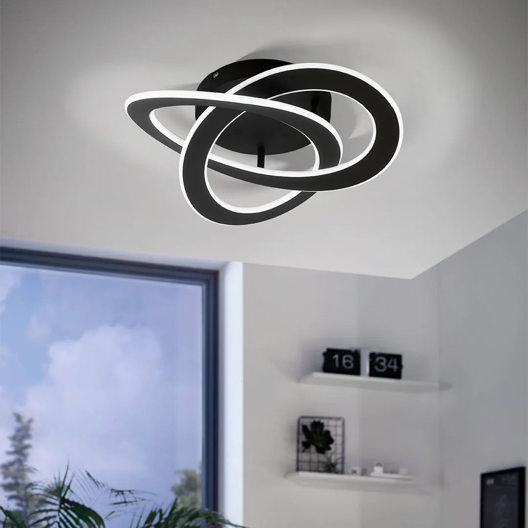 Rolimare Twisted Flush Ceiling Light - Black product