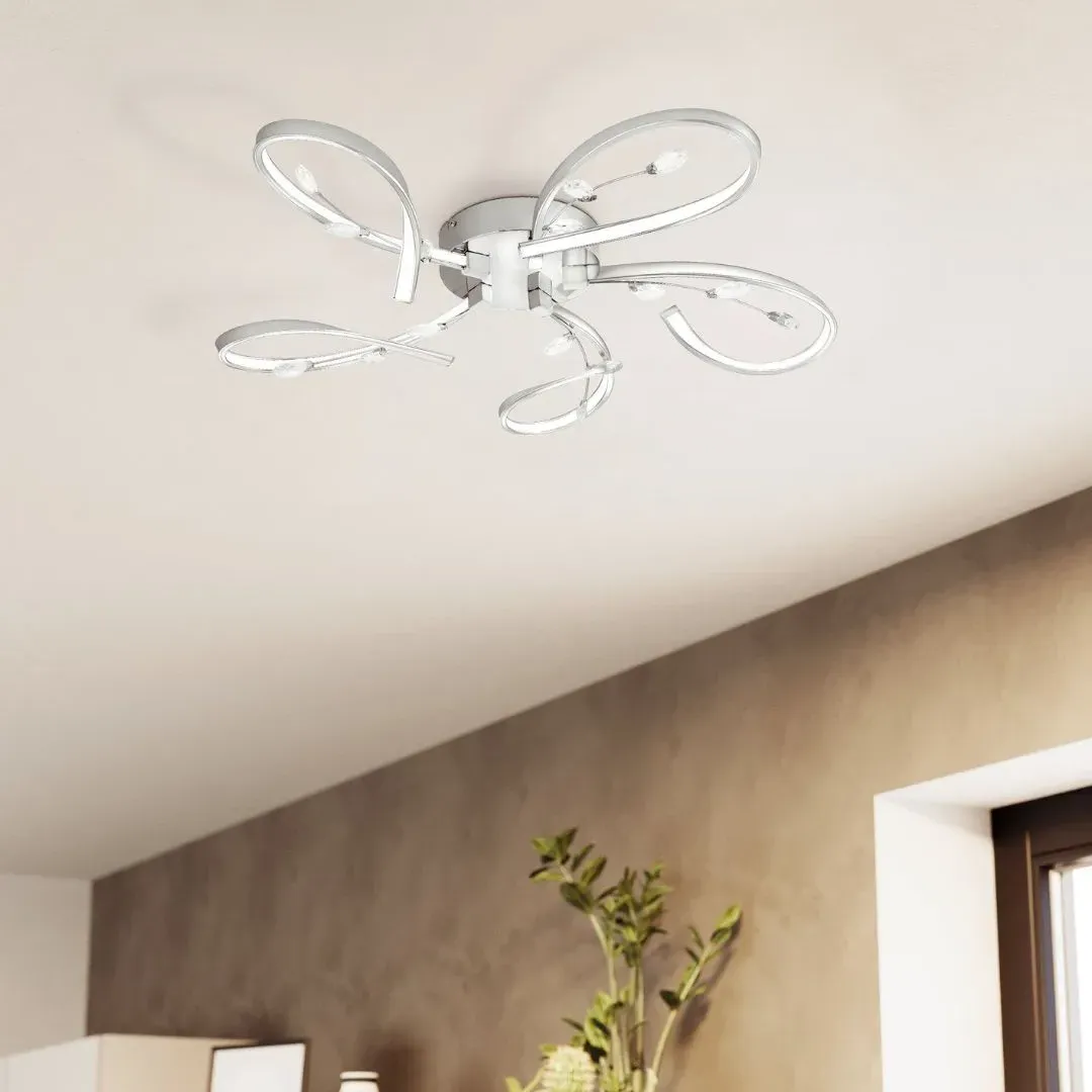Romilly 5-Light LED Semi-Flush Ceiling Light - Chrome, Crystal product