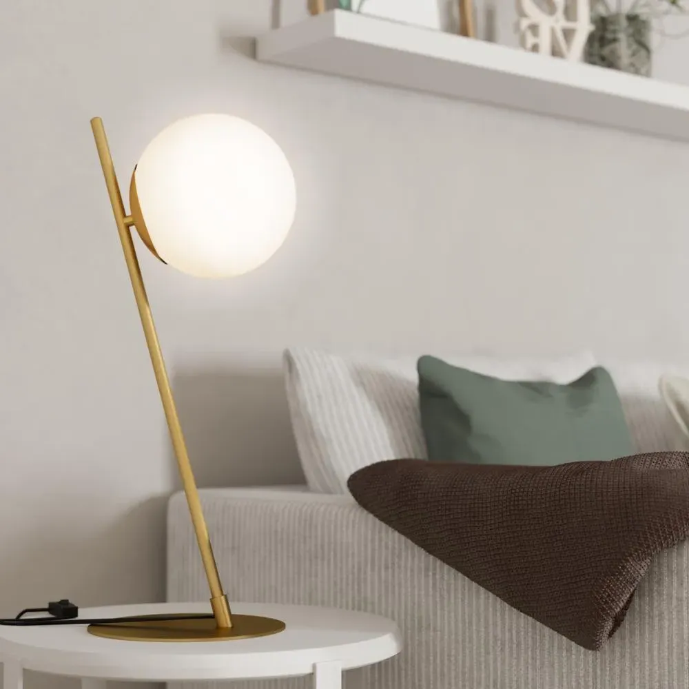 Rondo 4 Table Lamp with Opal Glass Ball - Brushed Brass product
