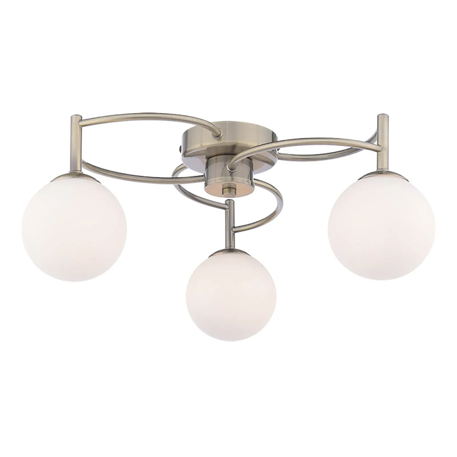 Rosa 3-Light Semi-Flush Ceiling Light - Antique Brass, Glass product