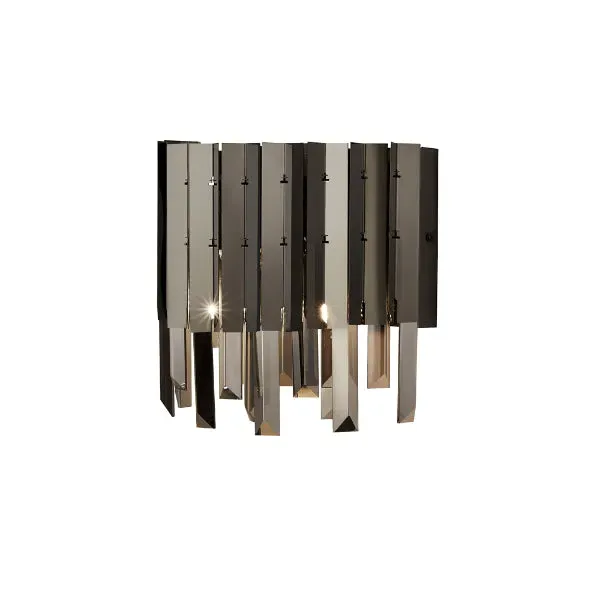 Rotunda Smoked Glass Wall Light - Black Chrome product