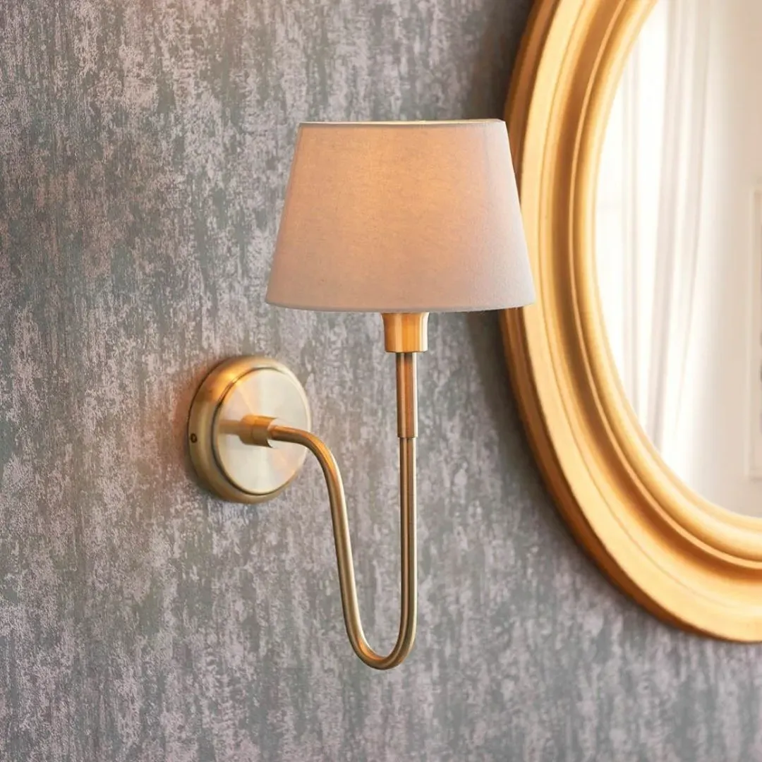 Rouen & Cici 1-Light Wall Light - Antique Brass, Fabric product