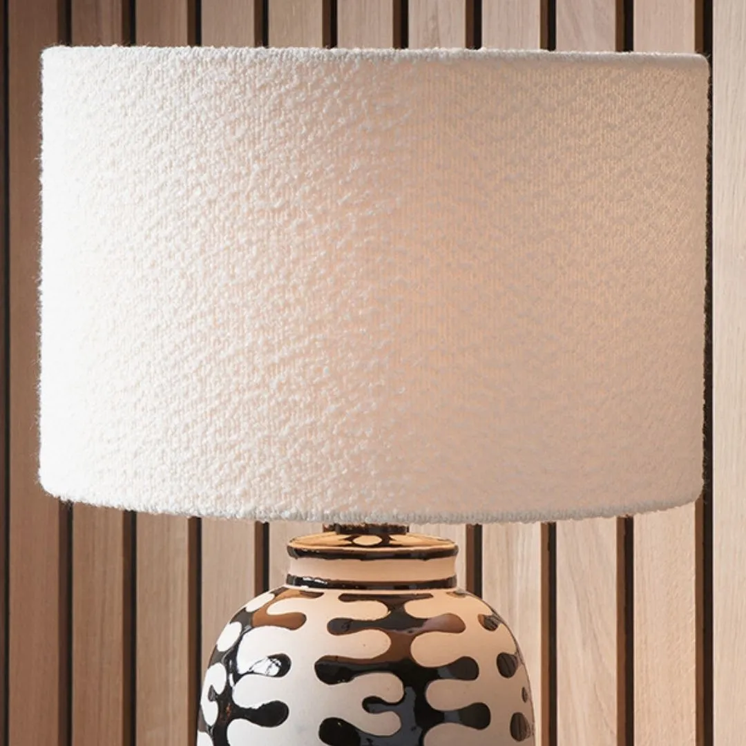 Rouen Cylinder Lamp Shade - White, Boucle product