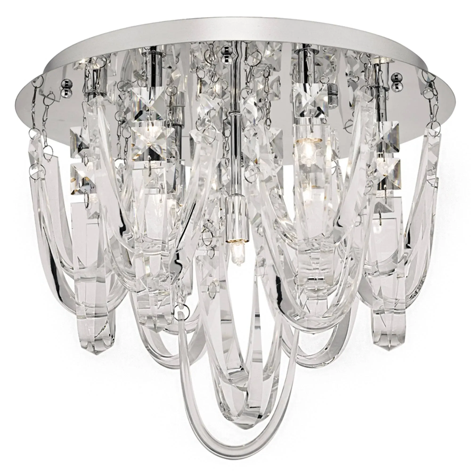Roxanne Semi Flush Ceiling Light - Chrome, Crystal product