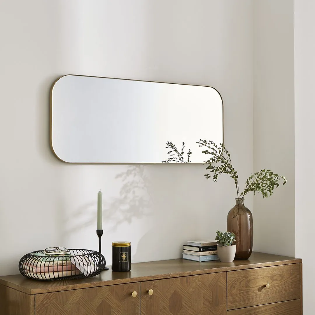 Ruden Rectangular Mirror - Champagne, Metal product