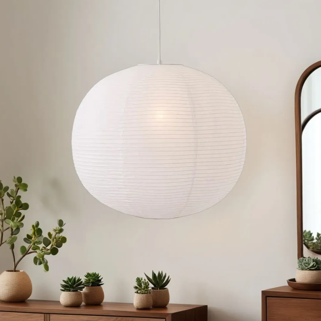 Rufus 80cm Ball Pendant Shade - White, Paper product