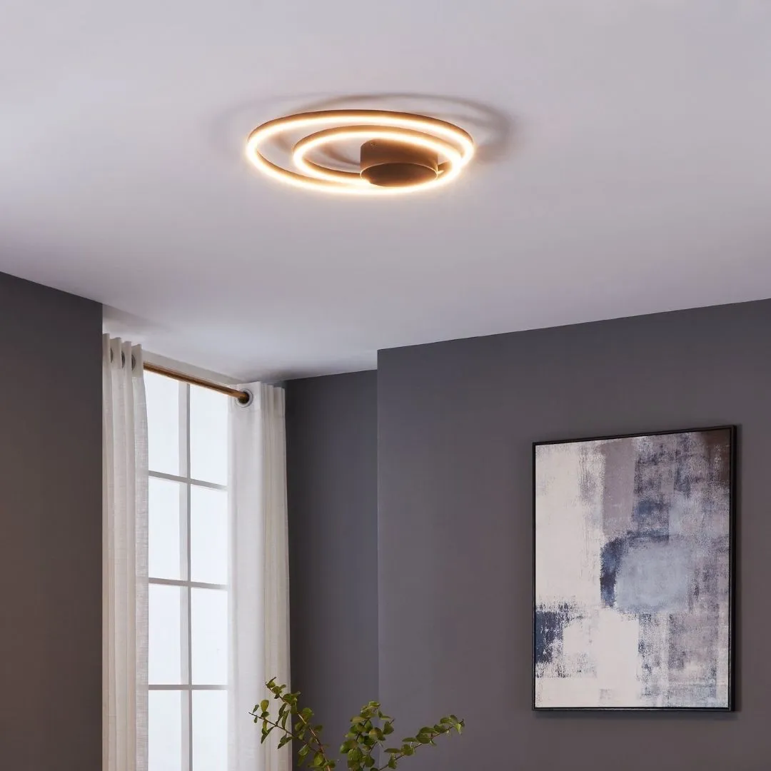 Ruotale Round Flush Ceiling Light - Black, Metal product