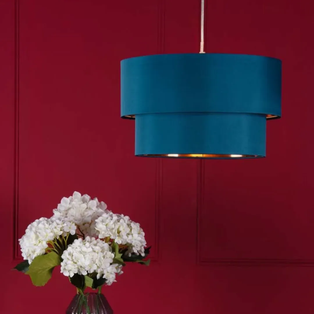 Rute Tiered Pendant Shade - Teal, Copper product
