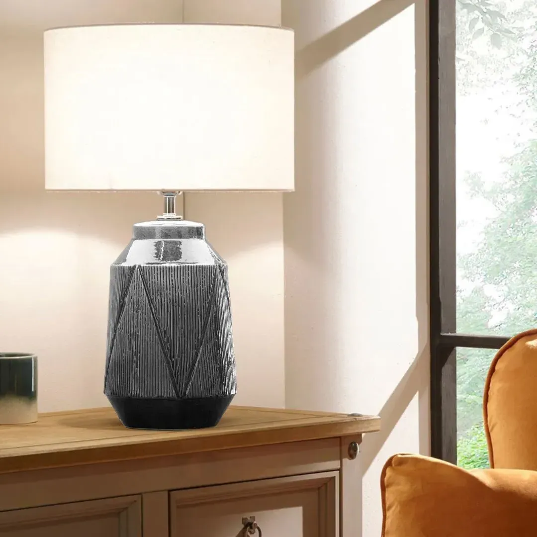 Safi Ceramic Table Lamp - Grey product
