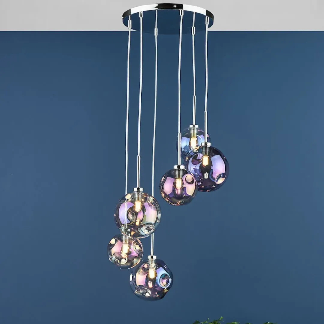 Salga Iridescent Glass Ceiling Pendant - Chrome product