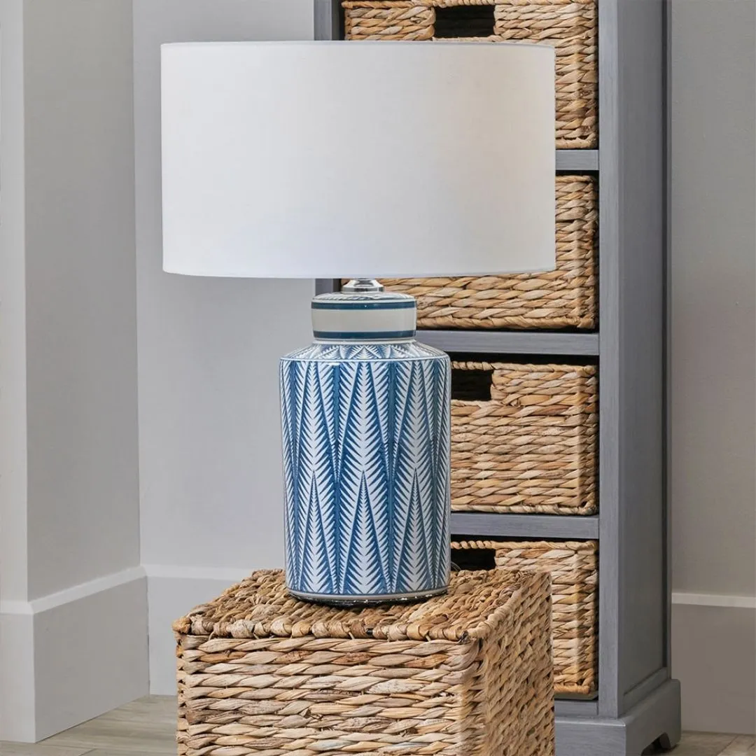 Samara Aztec Ceramic Table Lamp - Blue & White product