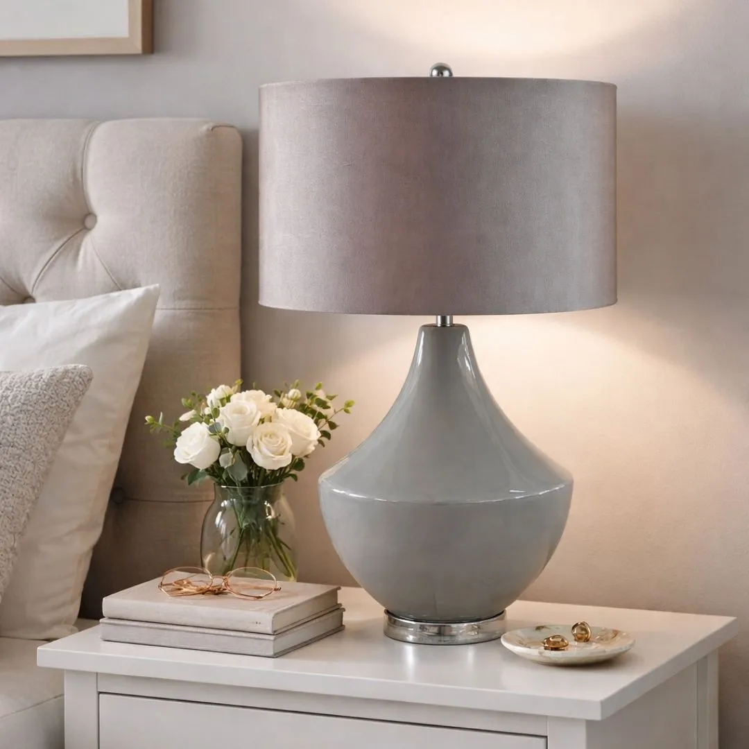 Sarah Ceramic Table Lamp - Grey product