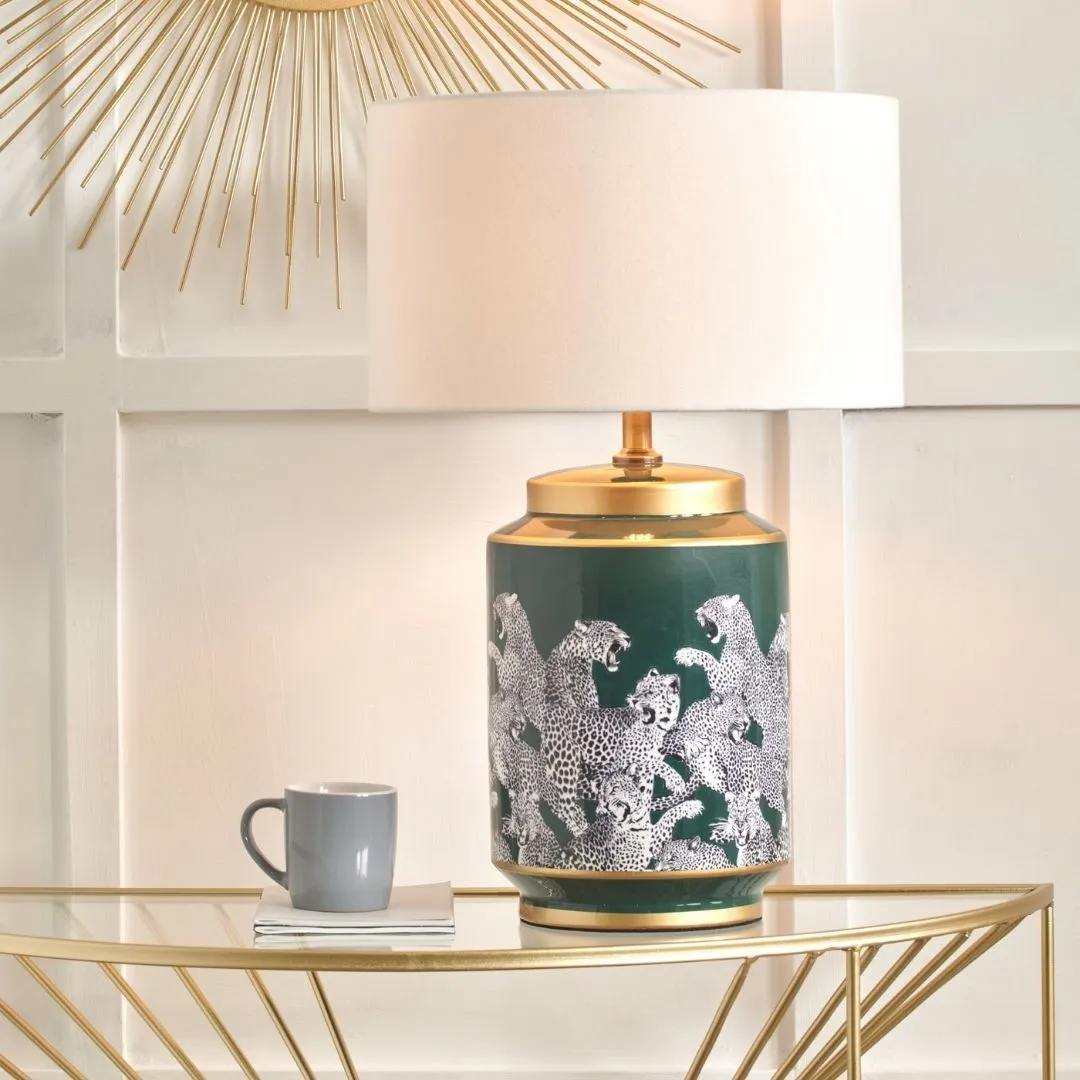Saskia Tall Table Lamp - Green, Porcelain product