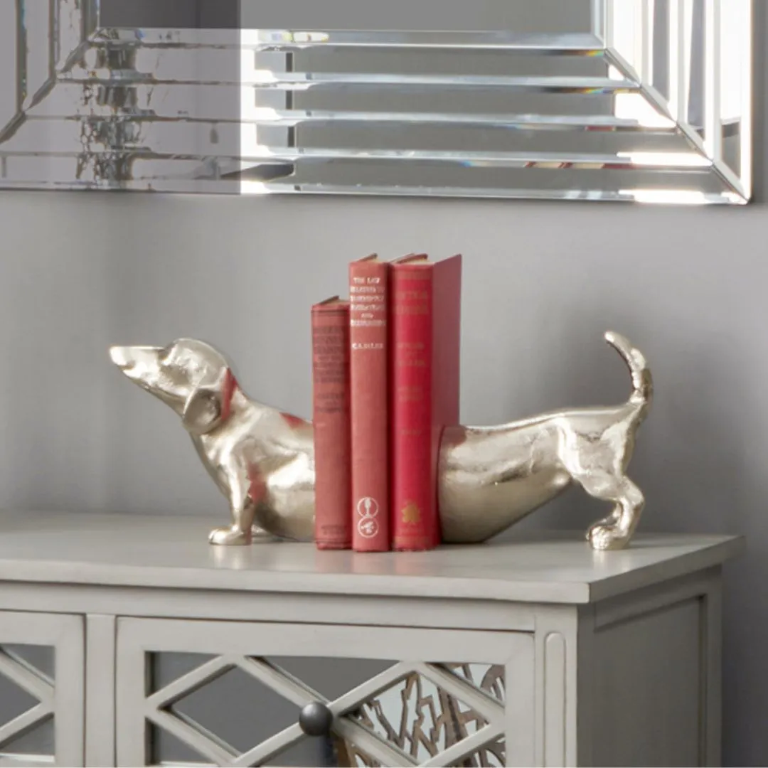 Sausage Dog Book Ends - Silver, Metal product