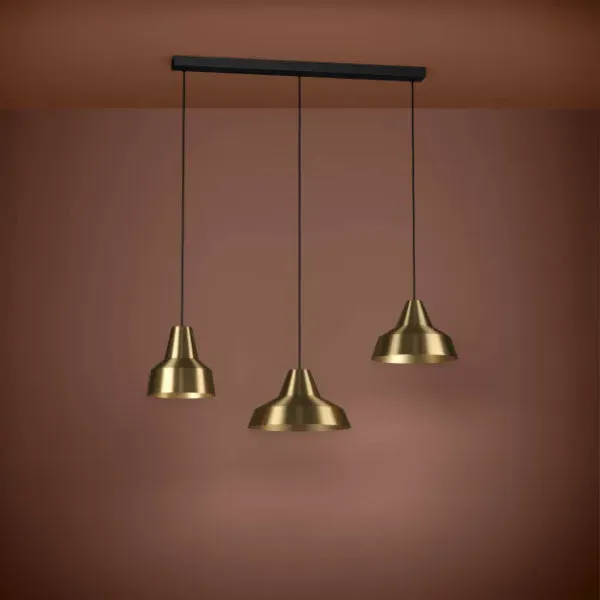 Savarna 3-Light Ceiling Pendant Bar - Gold, Black Metal product