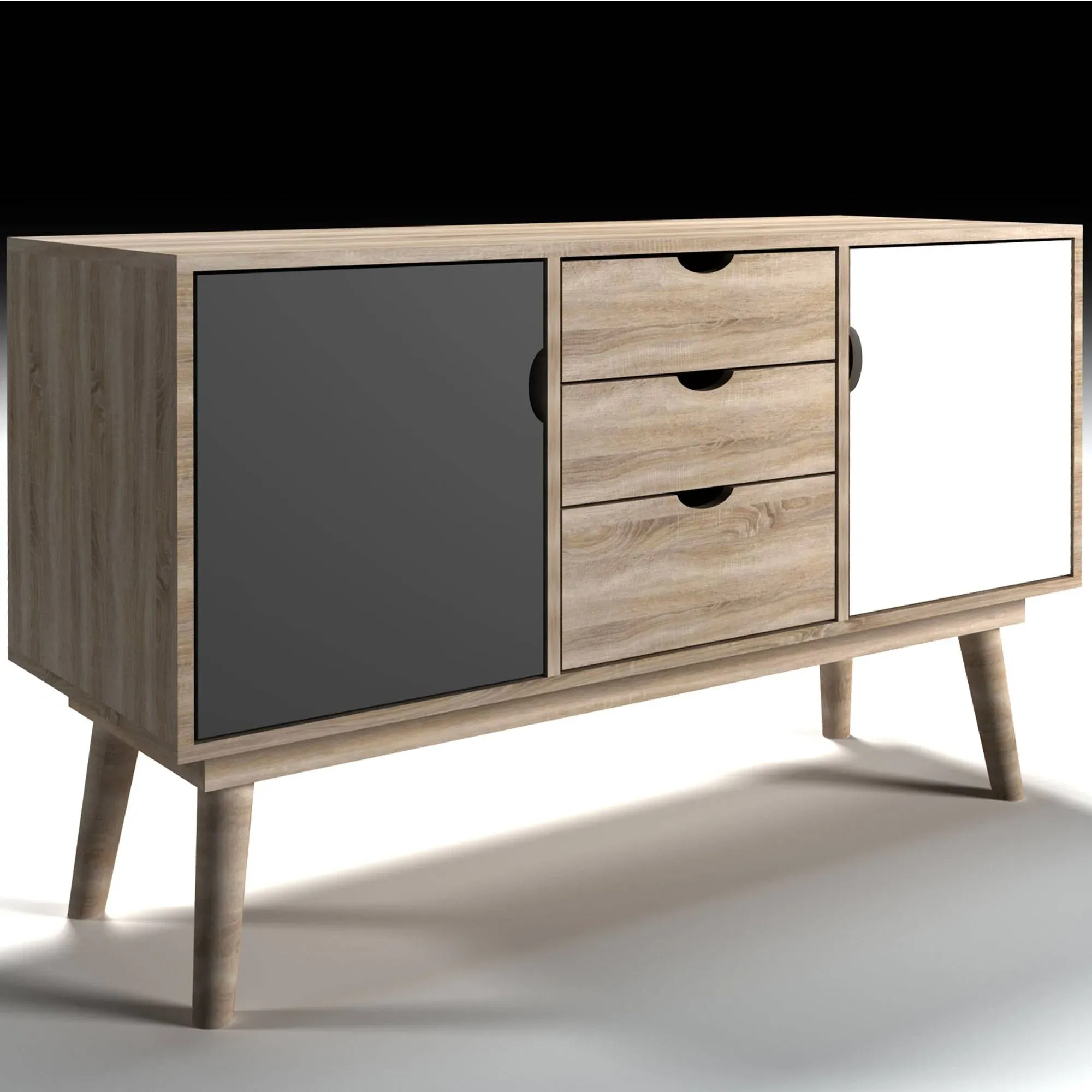 Scandi Sideboard with Drawers - Oak Effect, MDF product