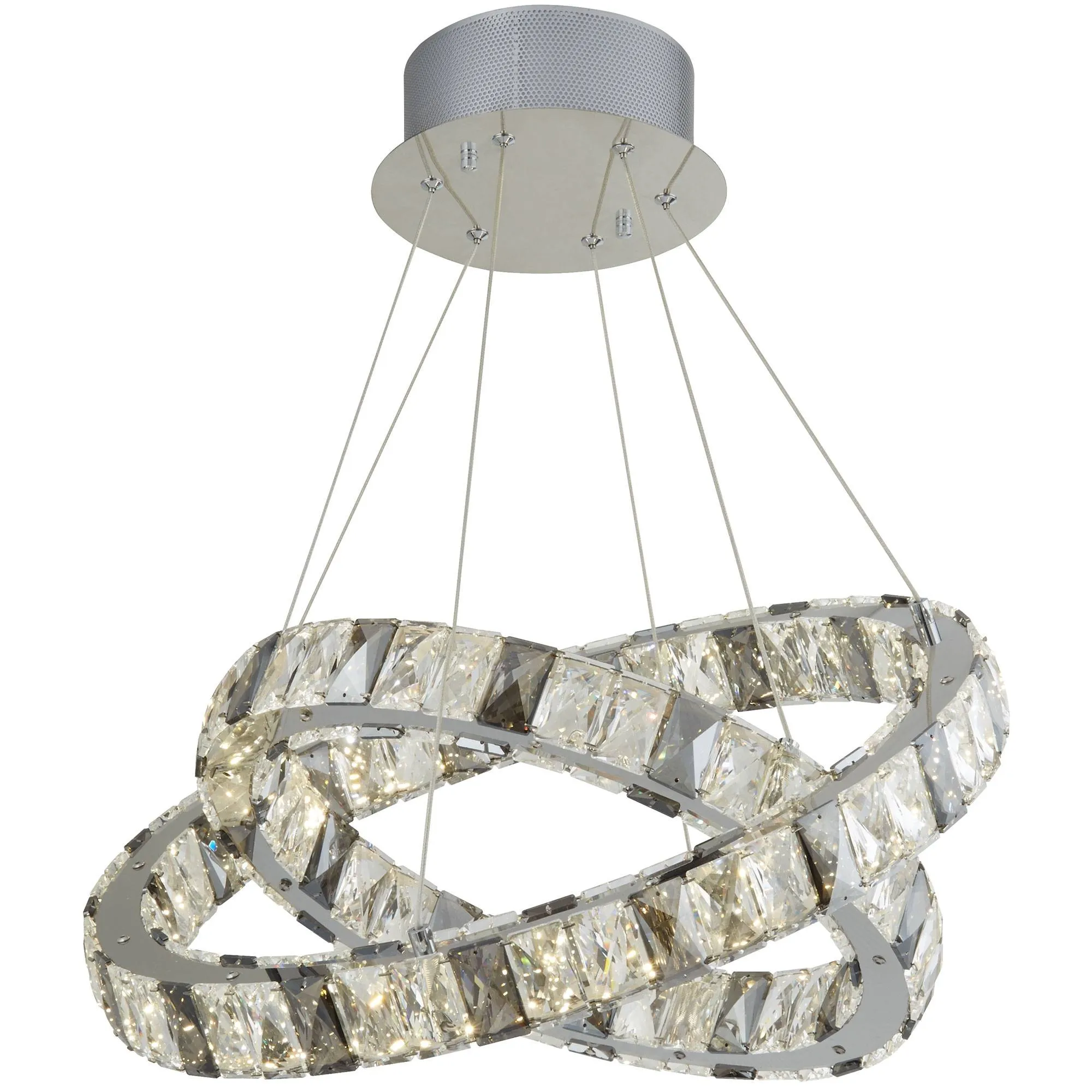 Searchlight 2 Ring LED Pendant Ceiling Light - Chrome product
