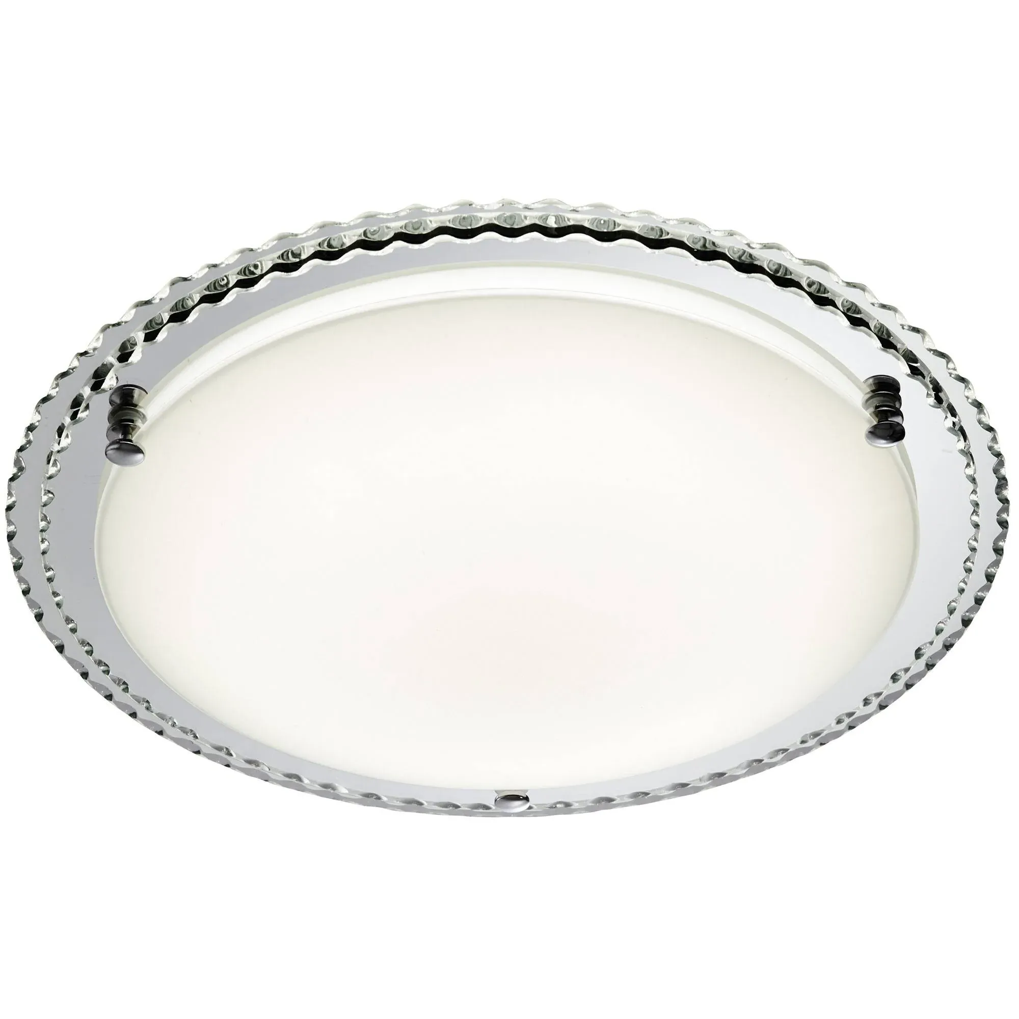 Searchlight 24 LED Round Flush Ceiling Light - Mirrored, Glass product
