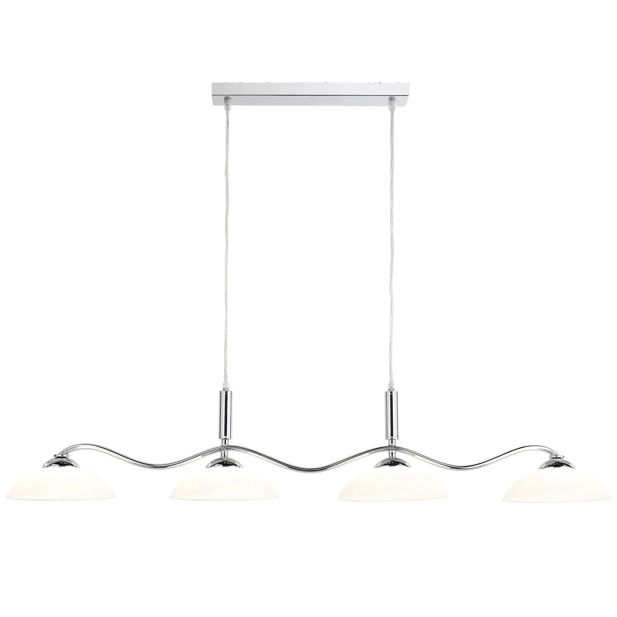 Searchlight 4 Light Ceiling Bar - Chrome, Glass product