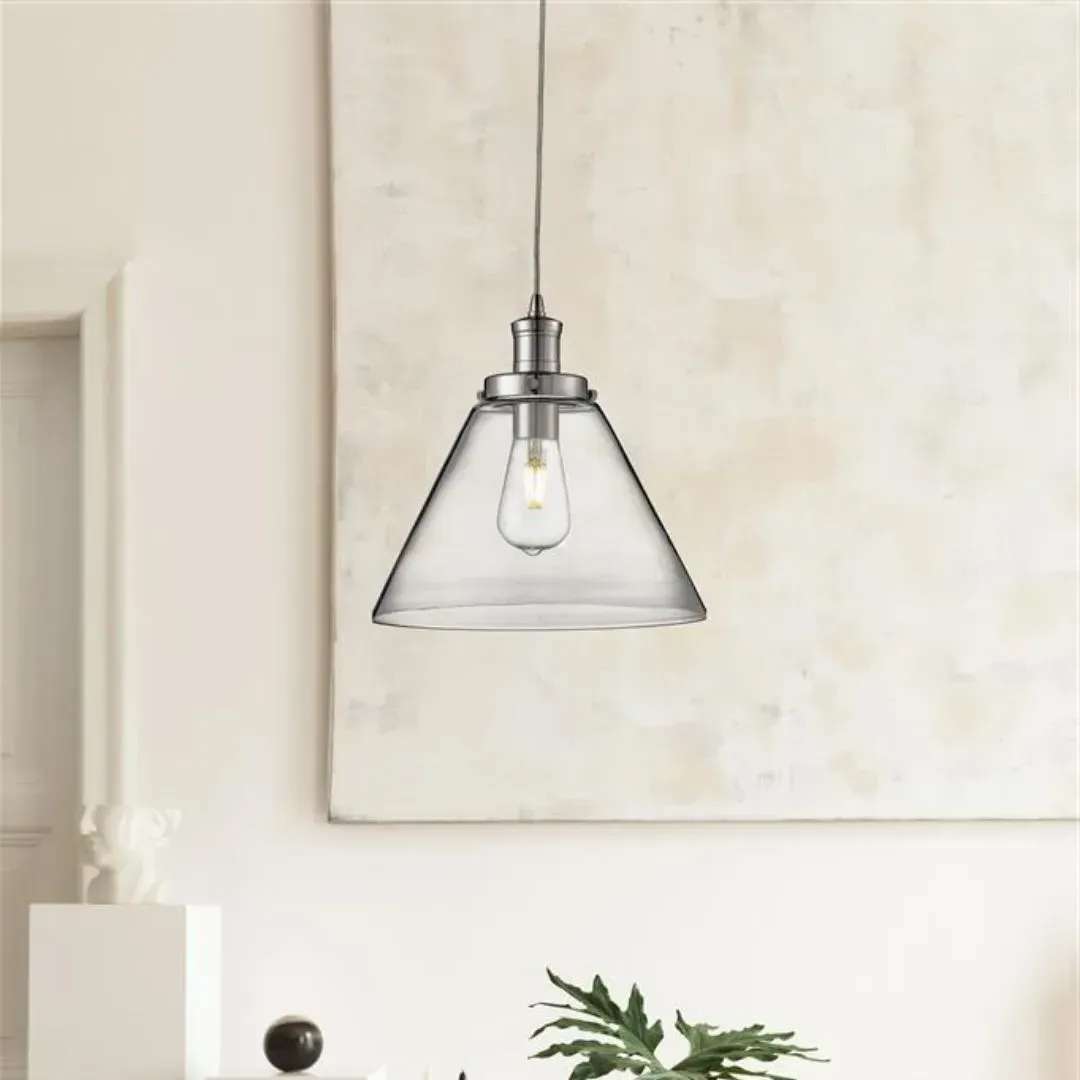 Searchlight Pyramid Pendant Ceiling Light - Chrome, Glass product