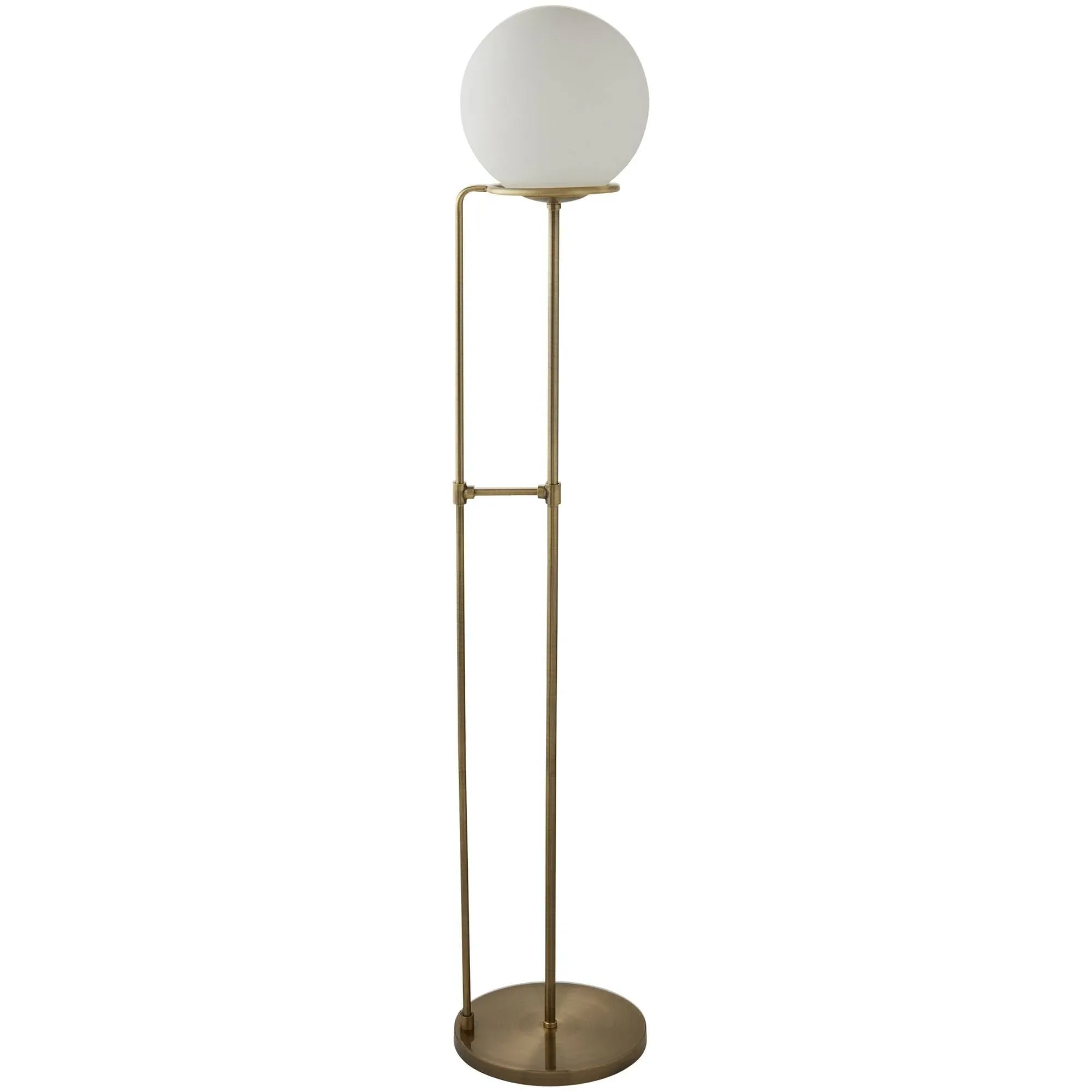 Searchlight Sphere Floor Lamp - Antique Brass, Opal Glass product