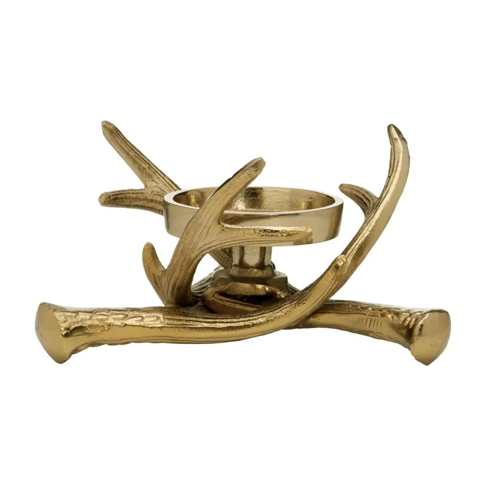 Selising Antler Pillar Candle Holder - Gold, Aluminium product