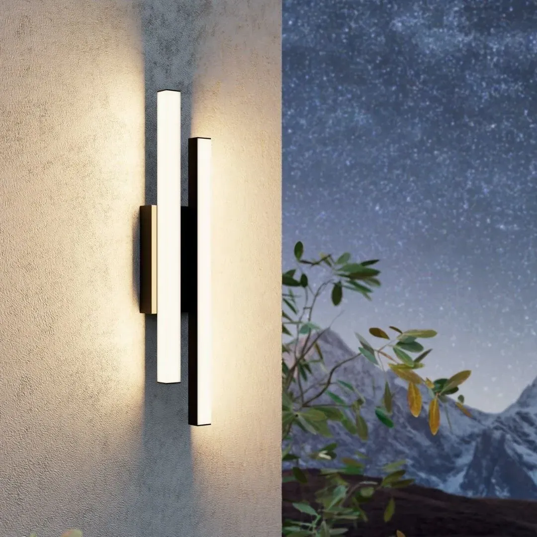 Serricella 2-Light LED Outdoor Wall Light - Black, Metal product