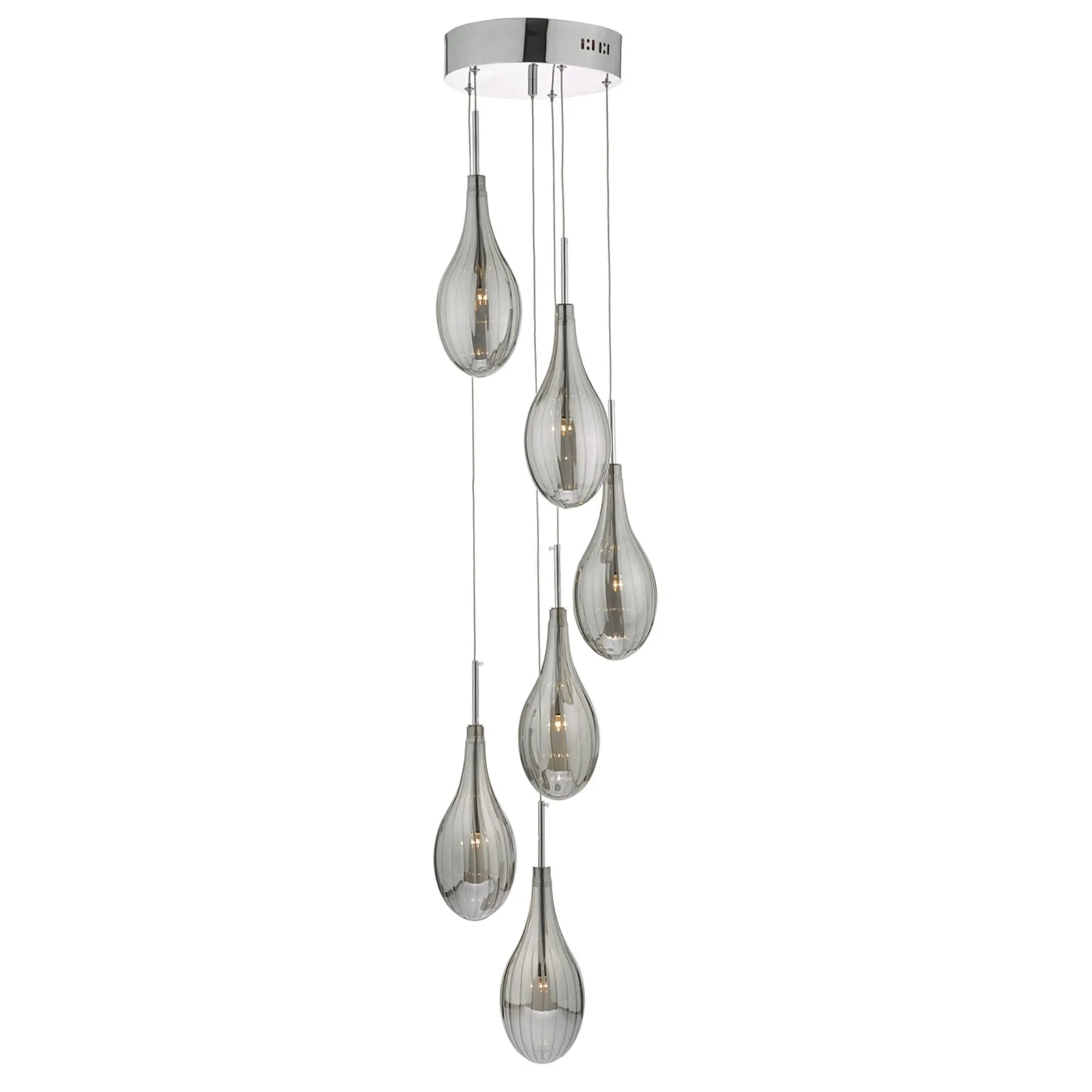 Seta 6 Light Cluster Ceiling Light - Polished Chrome, Glass product