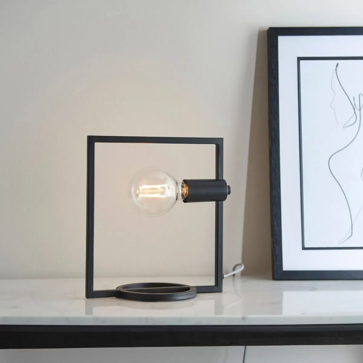 Shape 1 Light Rectangle Table Lamp - Black product
