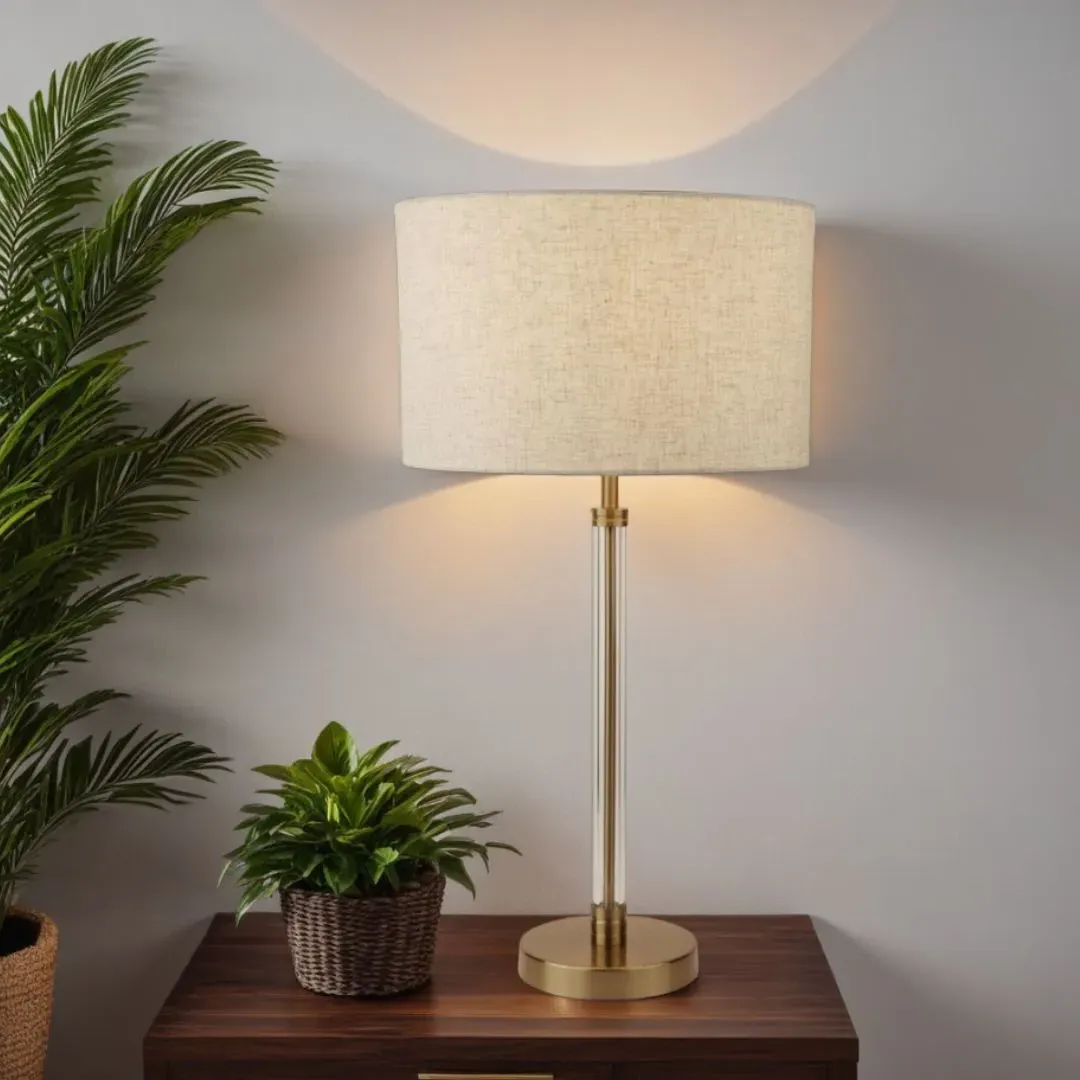 Siena Table Lamp with Natural Shade - Bronze product