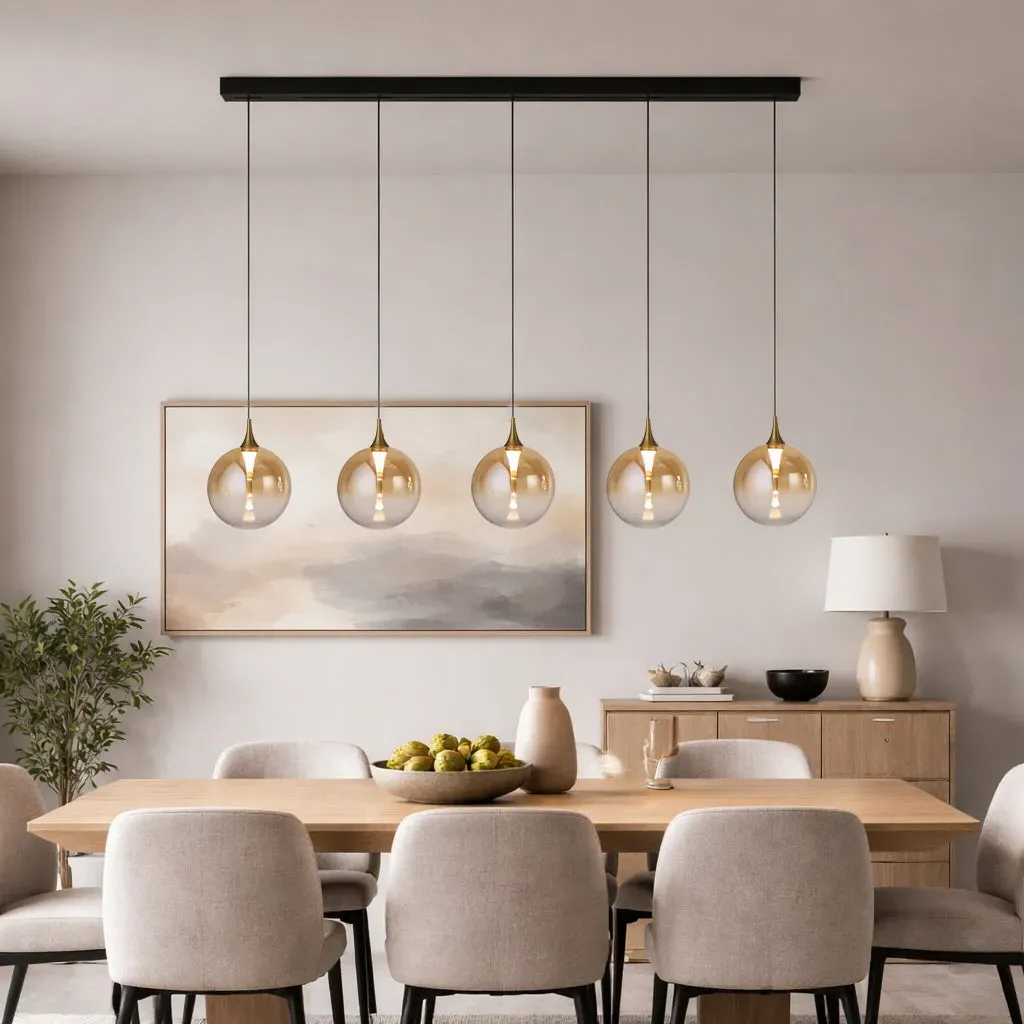 Sienna Sphere 5-Light LED Ceiling Pendant Bar - Black product