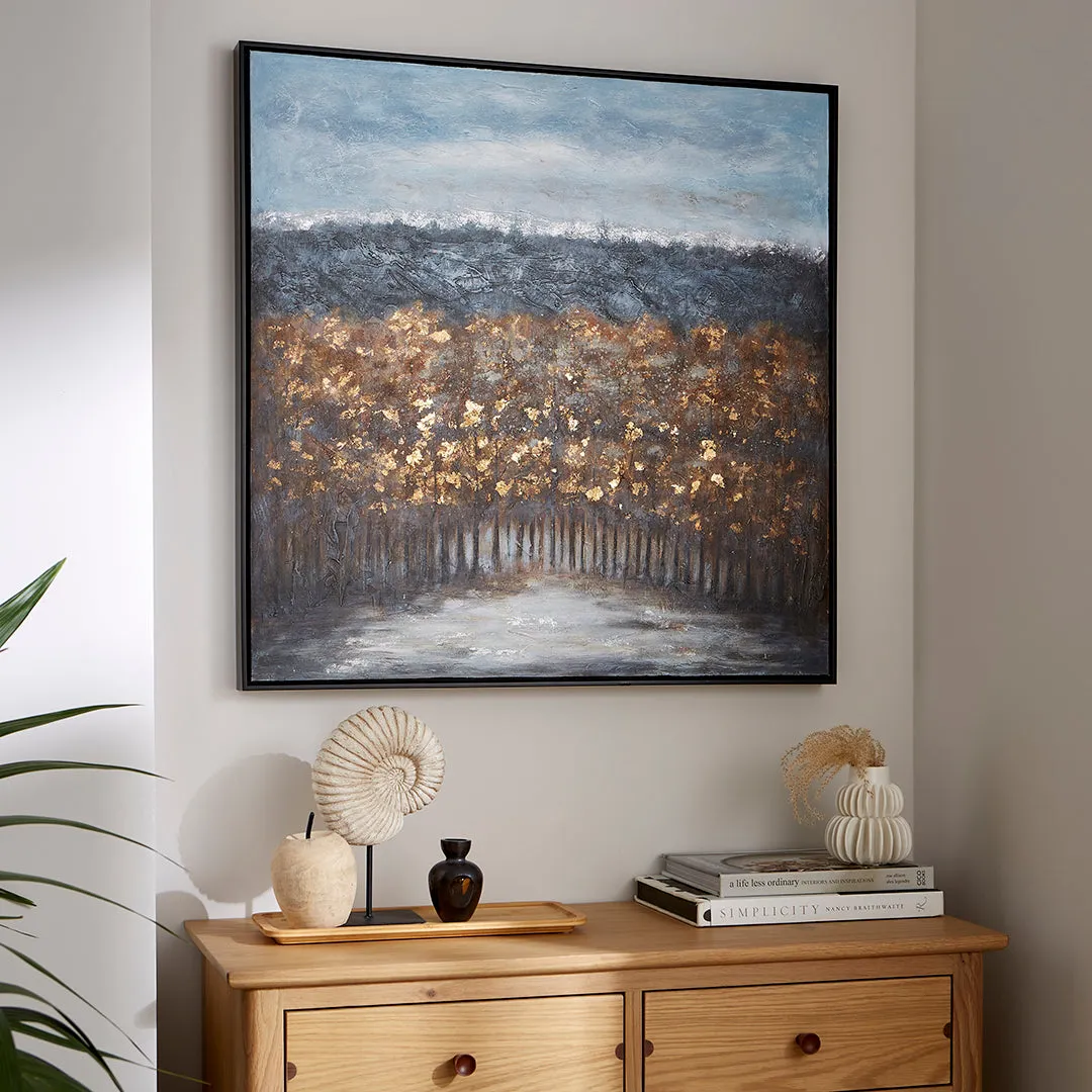 Silvestria Hand-Painted Canvas - Blue-Grey, Black Frame product