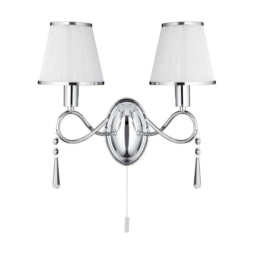 Simplicity 2-Light Wall Bracket - Chrome, Glass product