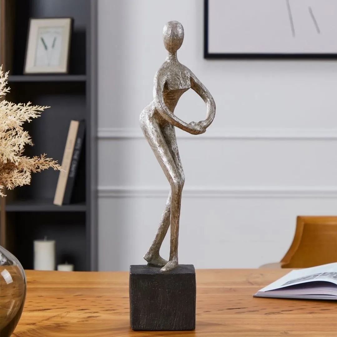 Siocon Sculptural Figure Ornament - Black, Silver product
