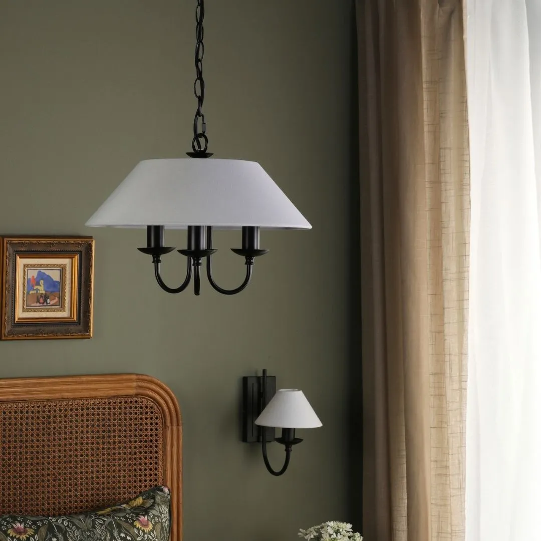 Sivan 3-Light Ceiling Pendant - Matte Black, Linen product