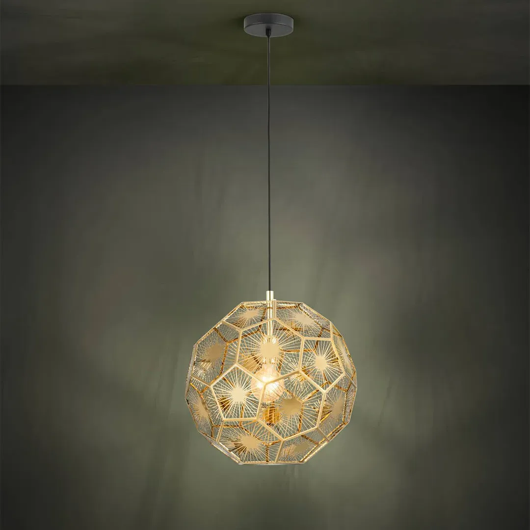 Skoura Ceiling Pendant Light - Black, Brass product