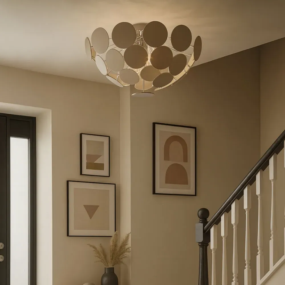 Skye Sputnik Semi-Flush Ceiling Light - Chrome, Metal product
