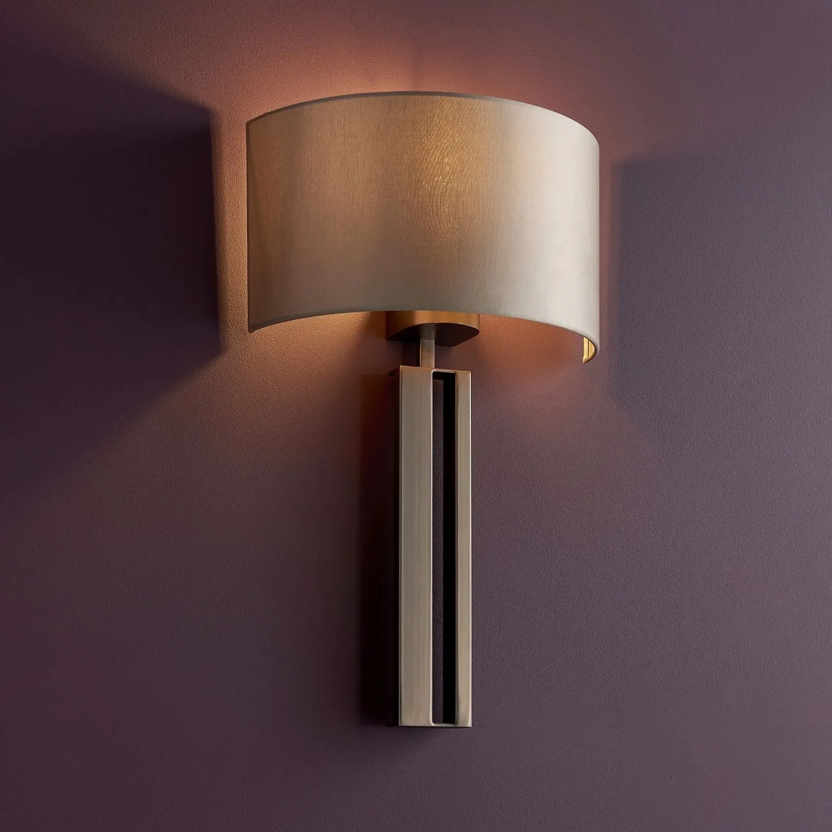 Sloane Flush Wall Light - Bronze, Mink Satin Fabric product