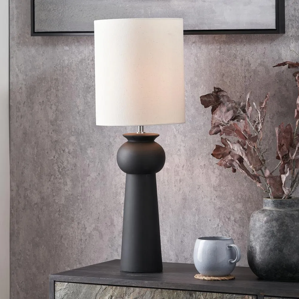 Sloane Table Lamp - Black, White Fabric product