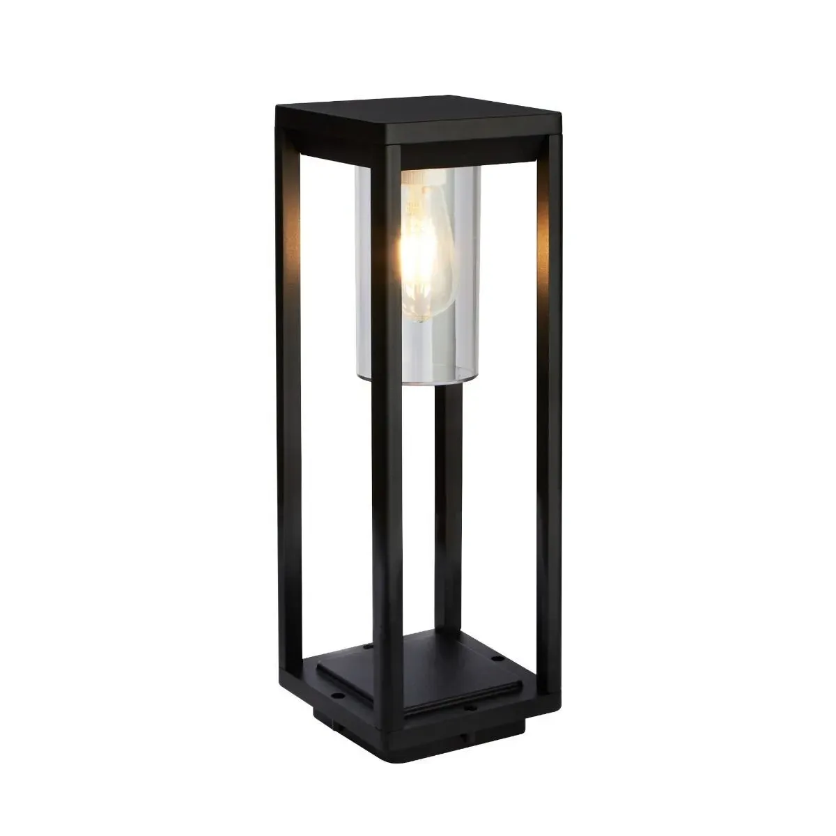 Small Outdoor Post Light IP44 Dimmable - Black, Glass product