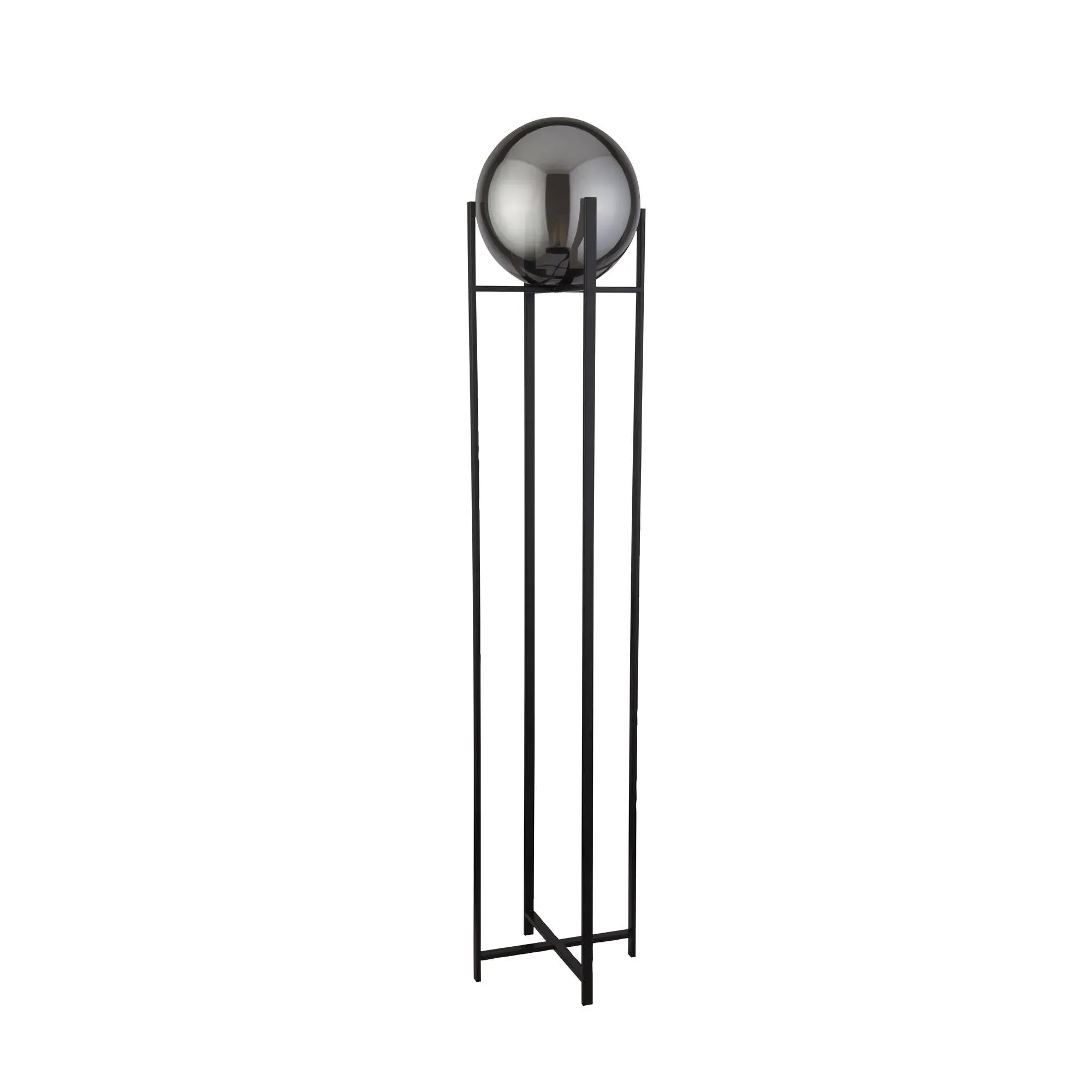 Smoked Glass Floor Lamp - Matt Black product