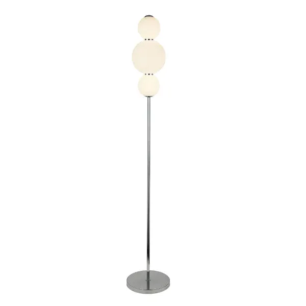 Snowball Opal Glass LED Floor Lamp - Chrome product