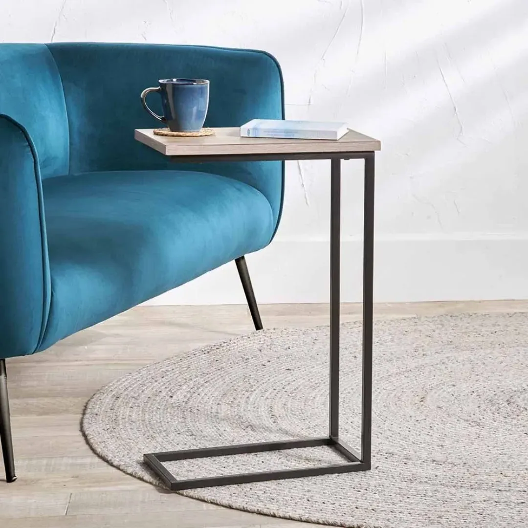 Soho Side Table - Natural Oak, Black Metal product