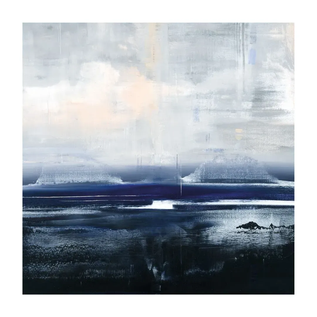 Soozy Barker Volcanic Coast Canvas Print - Dark Blue, Grey product