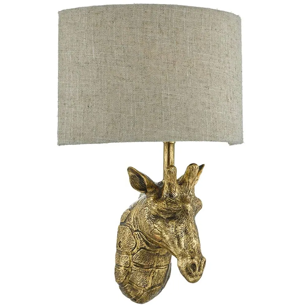 Sophia Giraffe Wall Light - Gold, Linen product