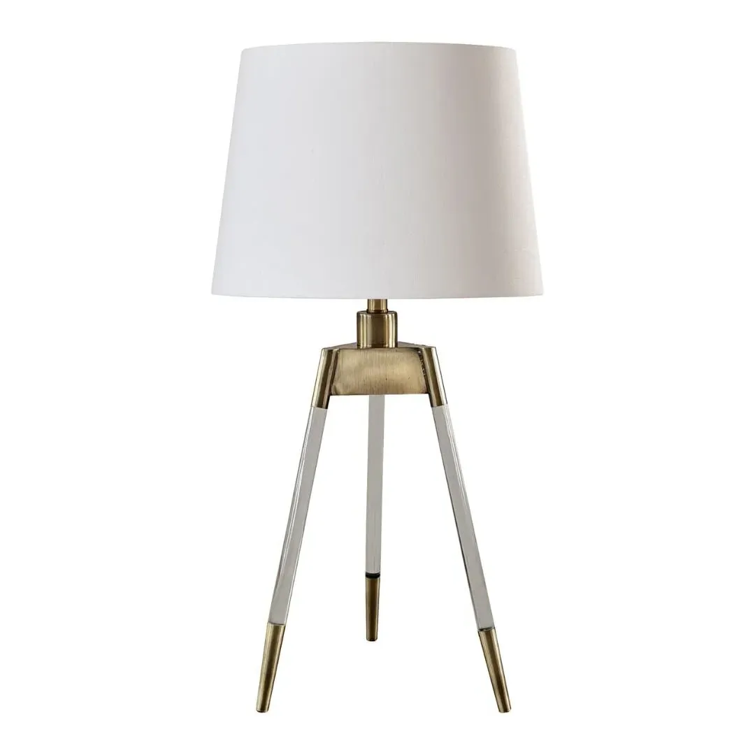 Sophie Antique Brass Tripod Table Lamp - White product