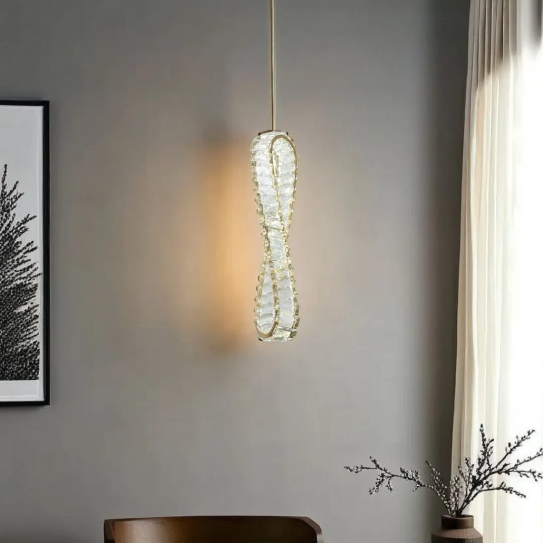 Sparkle LED Pendant Ceiling Light - Satin Gold, K9 Crystal product