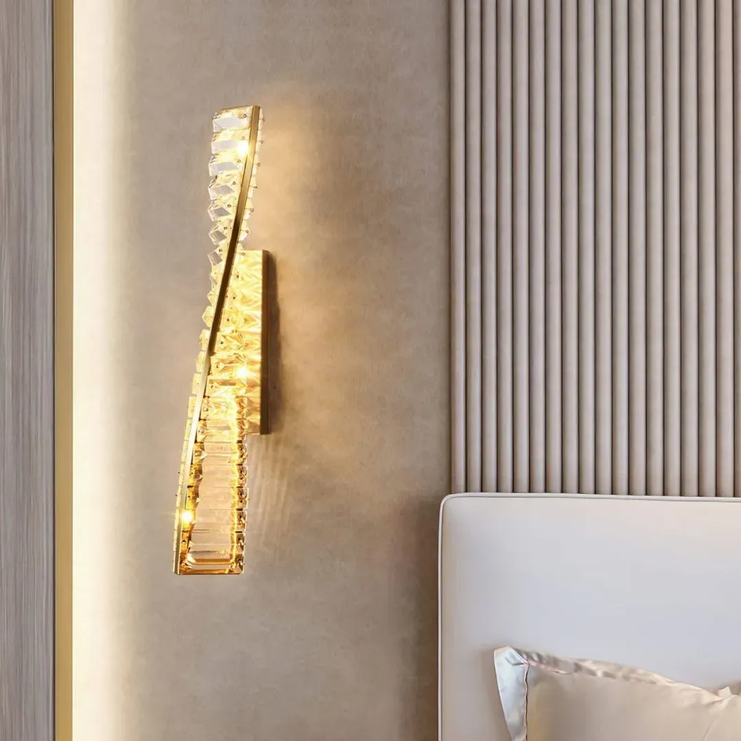 Sparkle Twist LED Wall Light with K9 Crystals - Satin Gold product