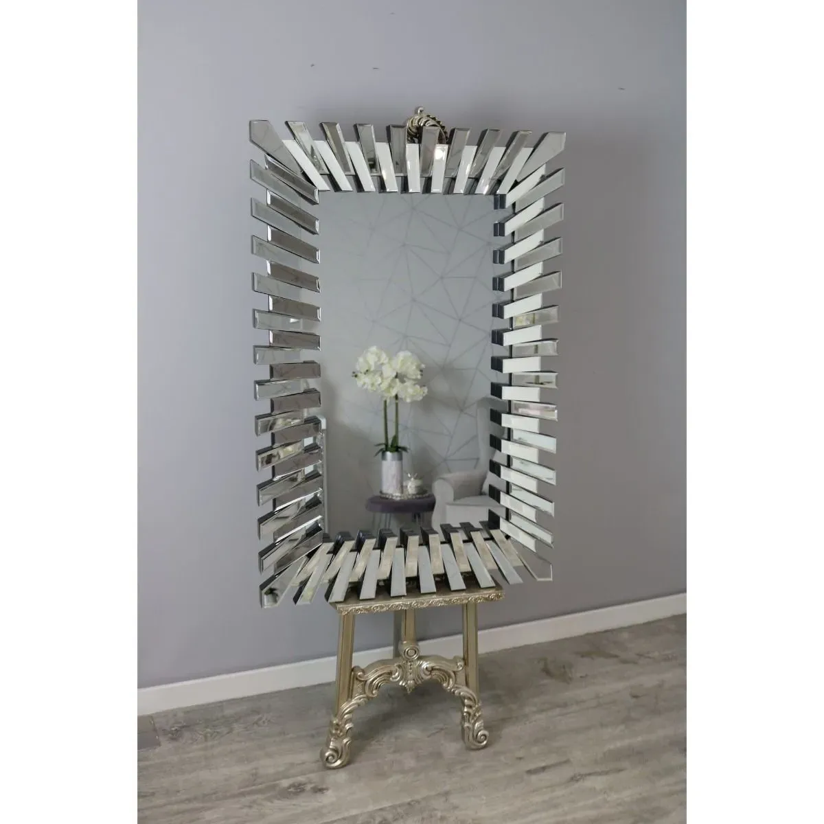 Spikey Rectangle Wall Mirror - Clear, Glass product